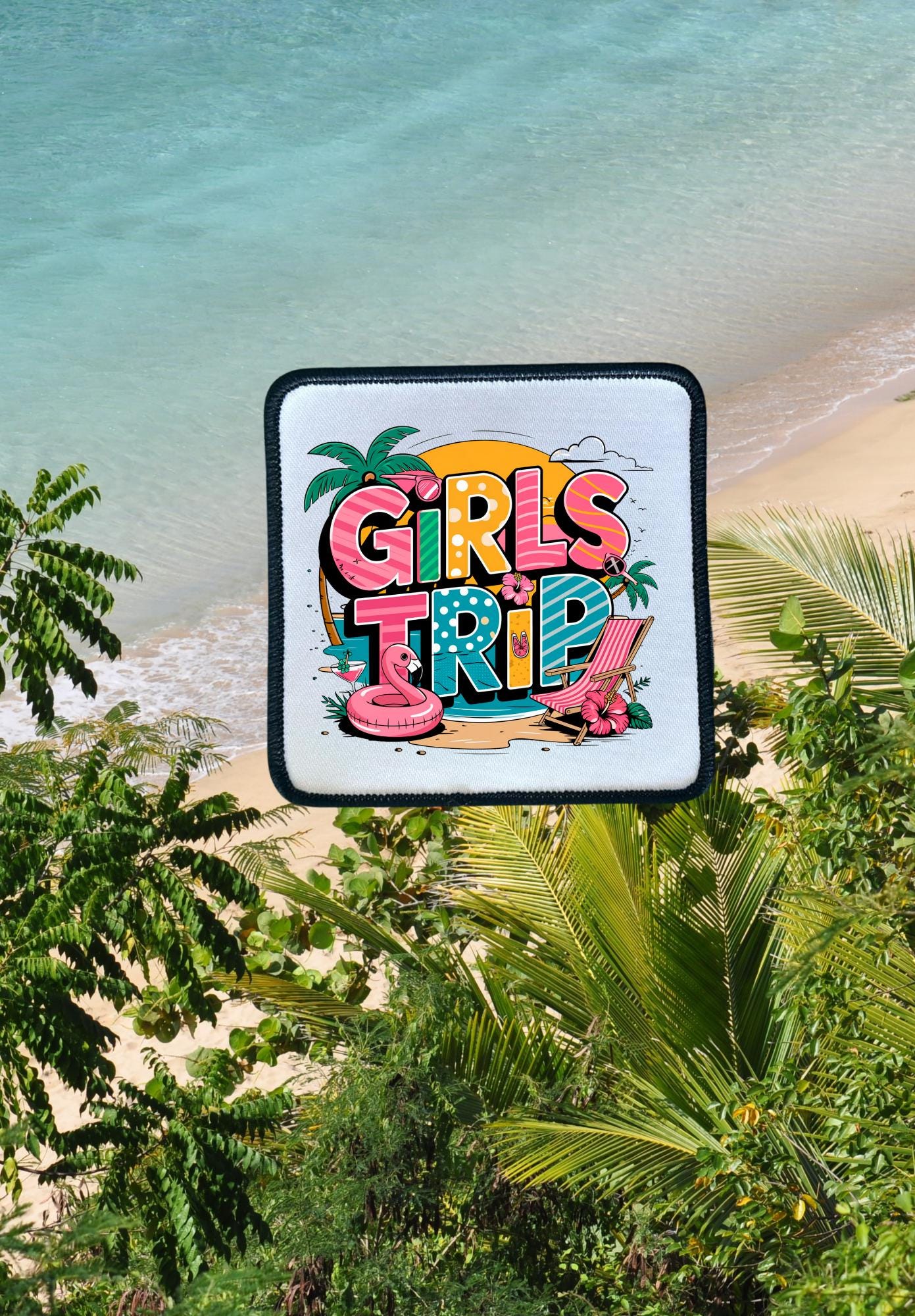 Girls Trip Patches- Patches- Hat Patches- Summer- Colorful Patches- Trucker Hats- Custom Patches- Iron On - Feral Girl
