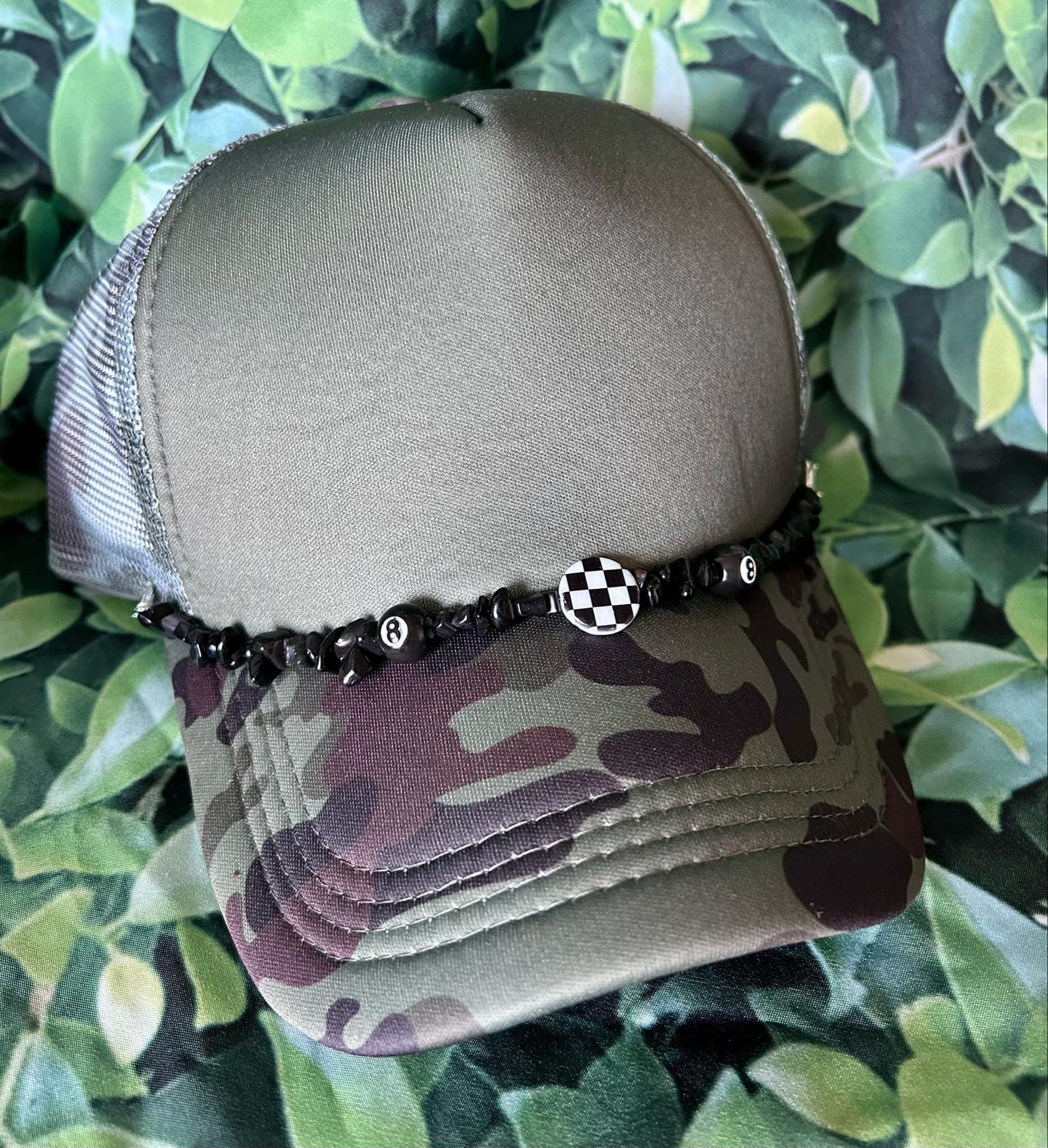 Vegas Hat Chains! Playing Cards- Dice- Poker- Eight Ball- Checkered- Beads- Hat Chains- Trucker Hat Chains- Custom Hat Chains- Custom Hats