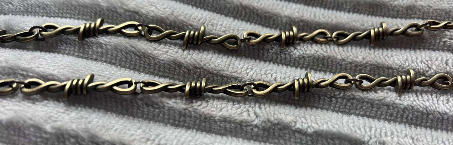 Barbed Wire Hat Chains- Silver Barbed Wire-Bronze Barbed Wire Chain- Gold Barbed Wire-Black Barbed Wire Trucker Hat Chains-Edgy Hat Chain