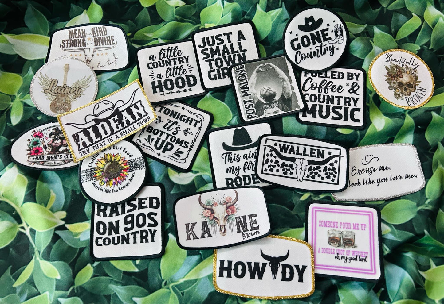 Country Patches- Raised on 90s Country- Fueled By Coffee & Country Music- A Little Country A Little Hood-Just A Small Town Girl- Iron On