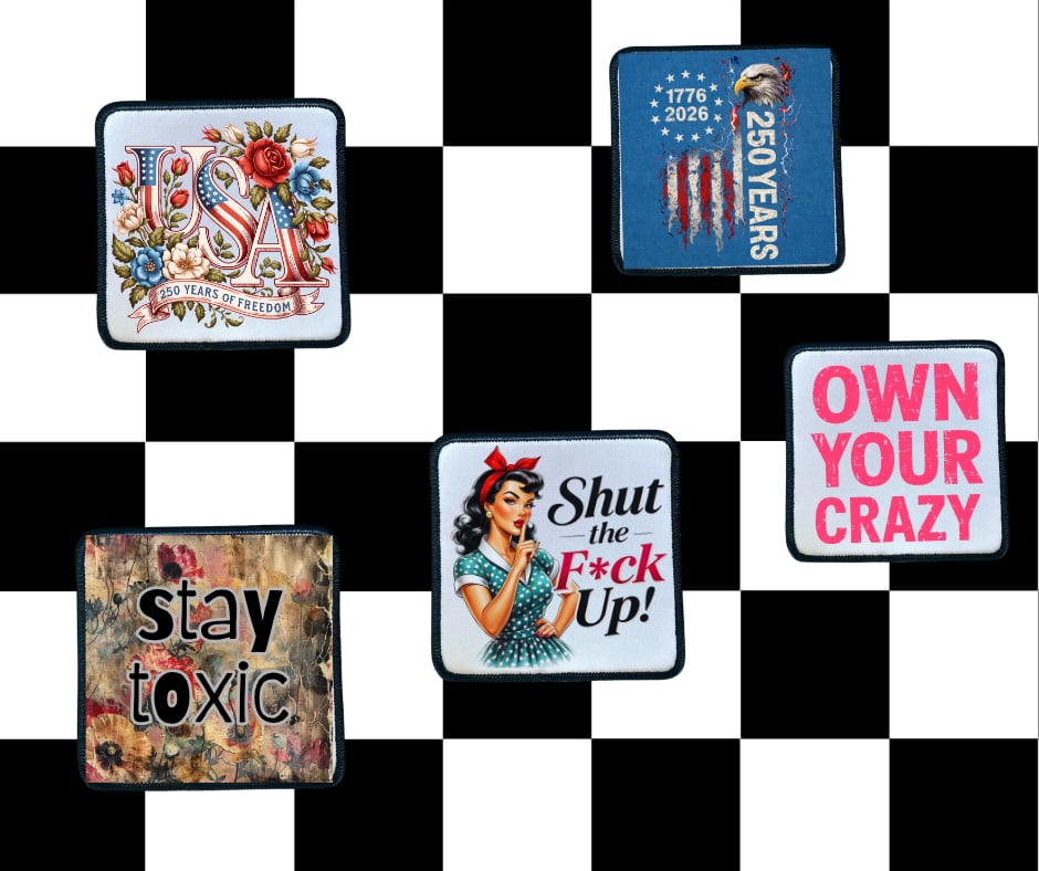 Edgy Patches! Retro-Sassy-Custom- Sublimation-Iron On
