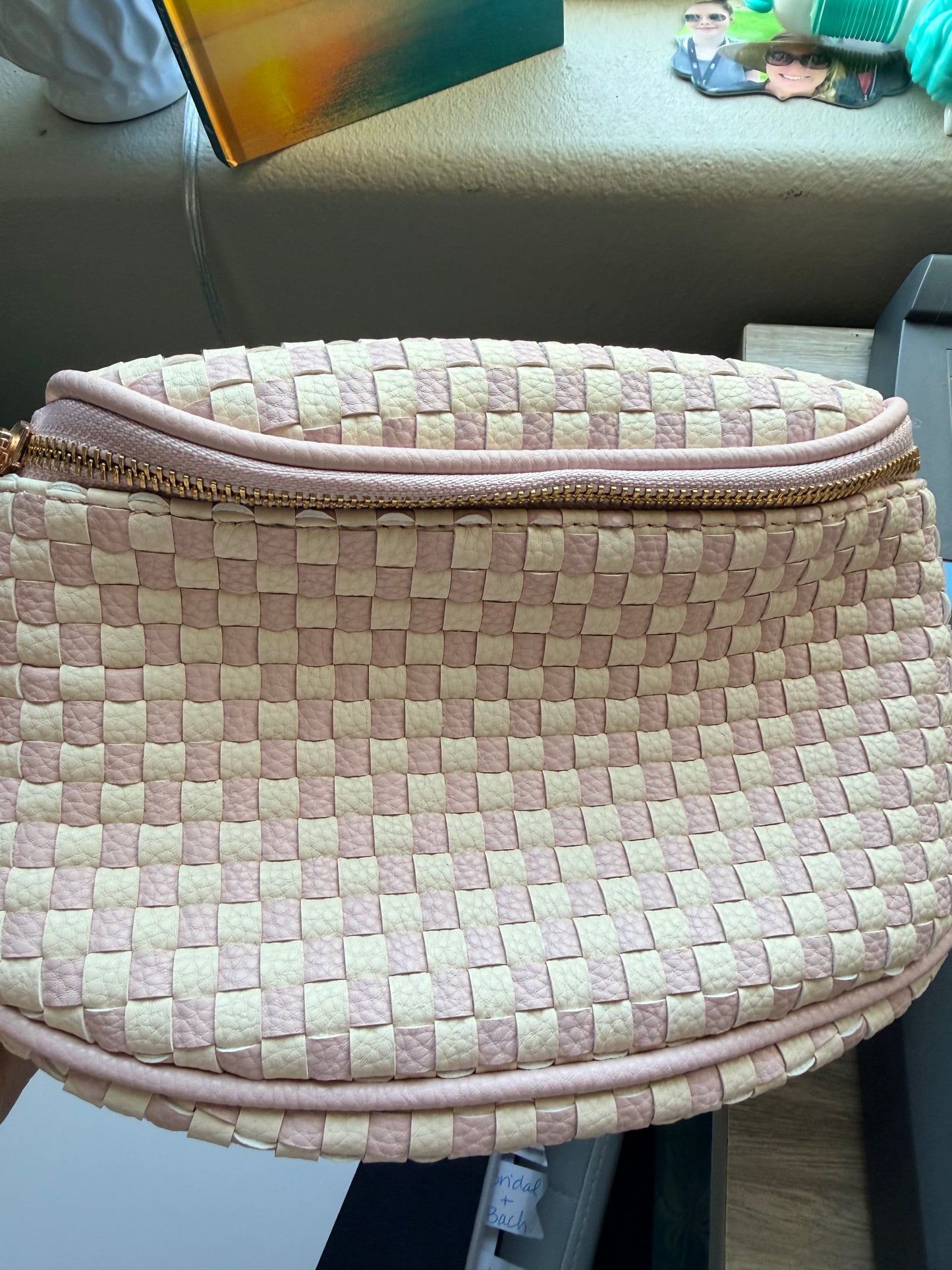 Trendy Bum Bag- Checkered- Edgy- Crossover Purse- Charm Bag Chain