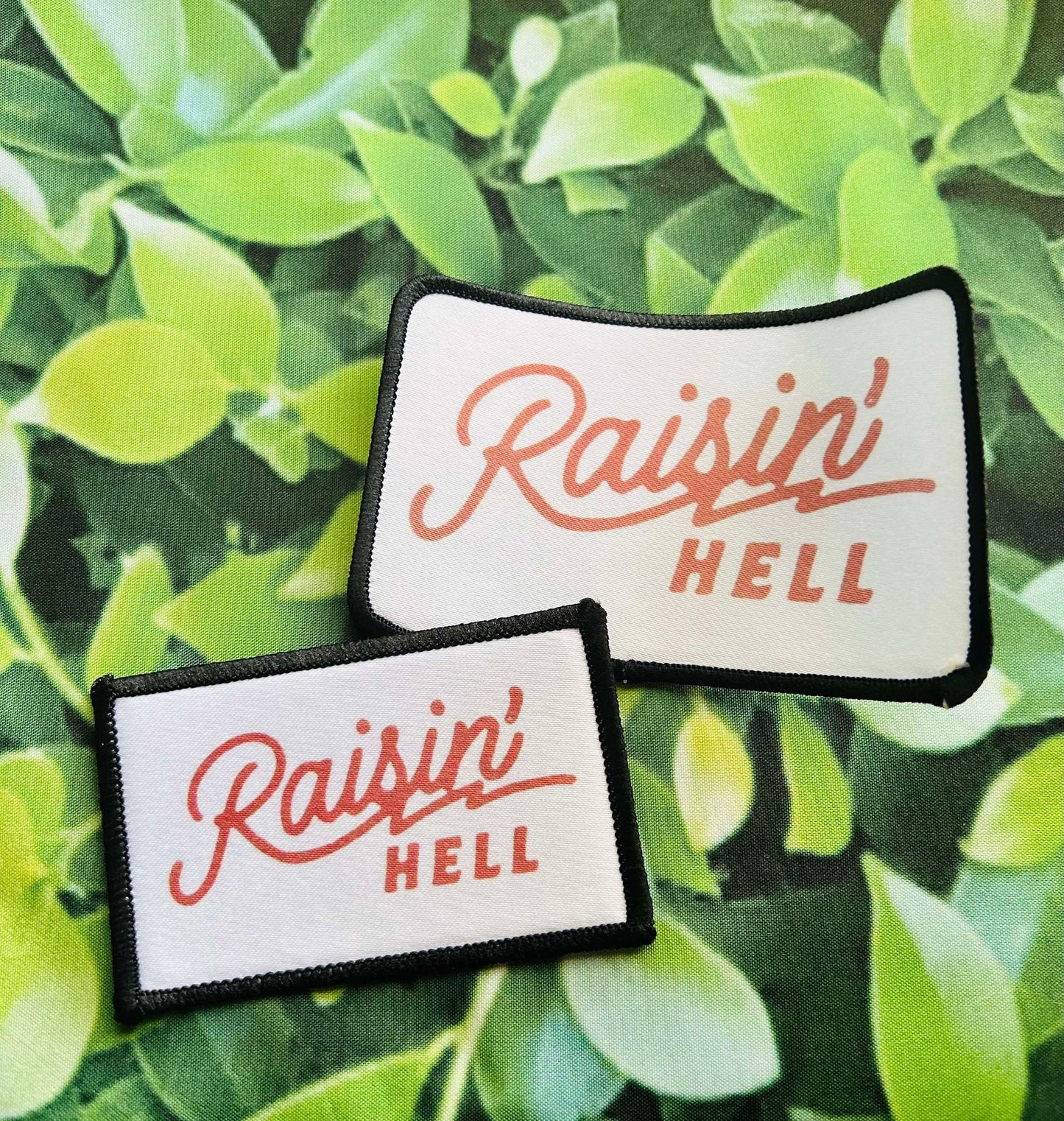 Raisin' Hell Patch- Custom Patches- Raisin' Hell- Custom Hats- Trucker Hat Patch- Sublimation Patch- Iron On