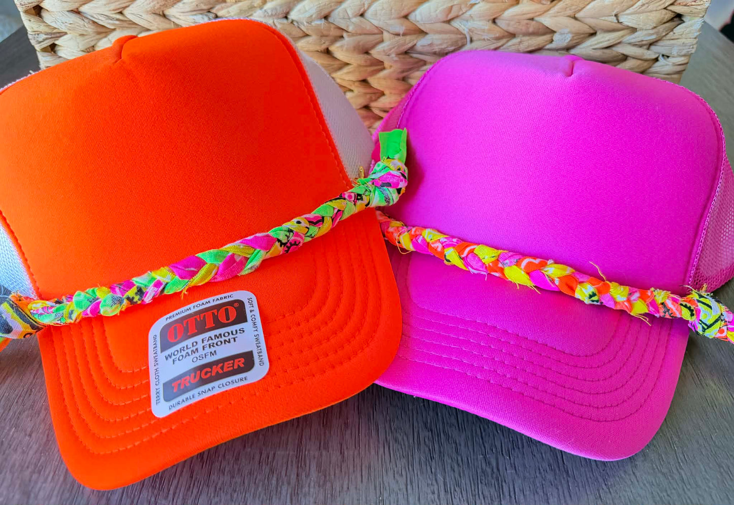 Bandana Trucker Hat Chains - All Colors & Designs- Neon- Camo