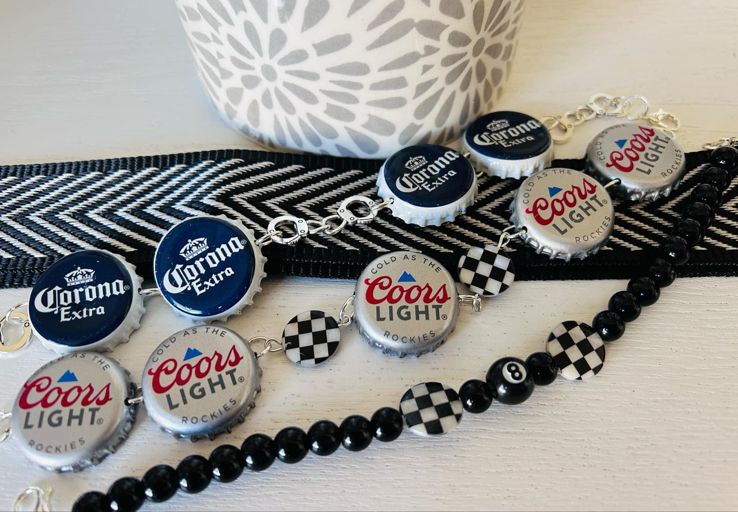 Hat Chains- Trucker Hat Chains- Beer Cap Hat Chains- 8 Ball- Trendy Trucker Hats- Handmade- Custom- Trucker Hats