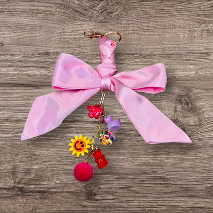 Keychains- Silk Bow- Charms- Backpack Charms- Purse Chains