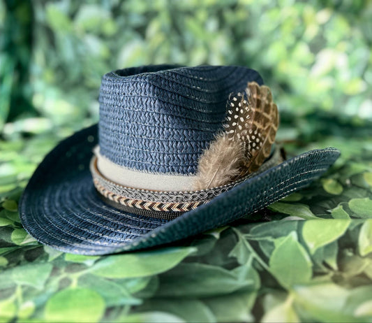 Straw Cowgirl Hat- Create Your Own!- Boho Cowgirl Hat- Cowboy Hat- Straw Hat- Straw Sun Hat- Summer Hat- Trendy Hats