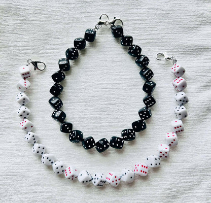 Dice Hat Chains- Hat Chain- Dice- Viva Las Vegas- Black Dice- White Dice- Game Night- Trucker Hats