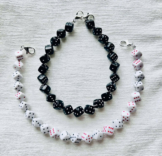 Dice Hat Chains- Hat Chain- Dice- Viva Las Vegas- Black Dice- White Dice- Game Night- Trucker Hats