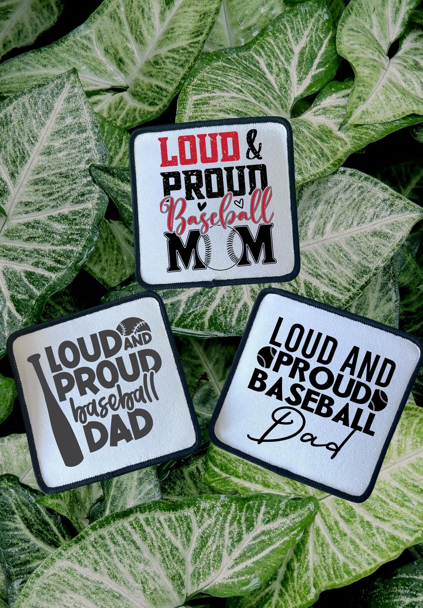 Baseball Patches- Loud and Proud Mom- Loud and Proud Dad- Sublimation Patches- Iron On