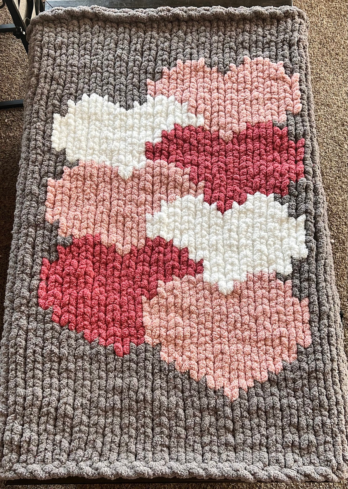Chunky Knit Heart Blanket- Valentine's day- Galentine's Day- Great BFF Gifts!