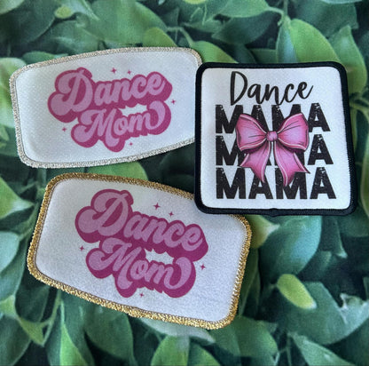Dance Mom- Dance Mama- Dance Patches- Silver Glitter- Gold Glitter- Patches- Iron On