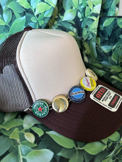 Beer Cap Hat Chains- Trucker Hat Chains- Hand Made- Custom Hat Chains- Guinness- Miller- Blue Moon- Heineken- Trucker Hats