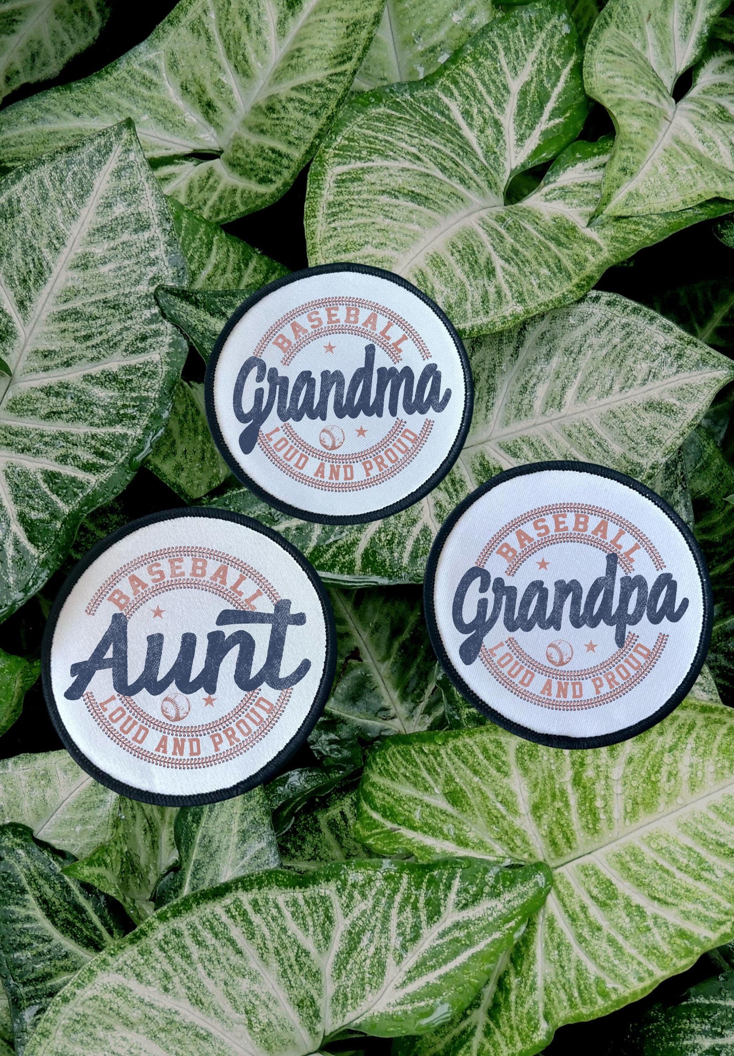 Baseball Patches- Sublimation- Iron On- Baseball Grandma Loud and Proud- Baseball Aunt Loud and Proud- Baseball Grandpa Loud and Proud