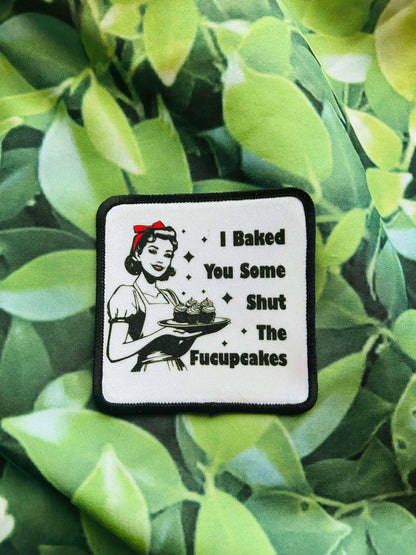Sassy Patches- Retro Girl- Retro Woman Patches- Hat Patches- Coffee, because Murder is Wrong- I Baked You Some Shut The- Sublimation- Iron