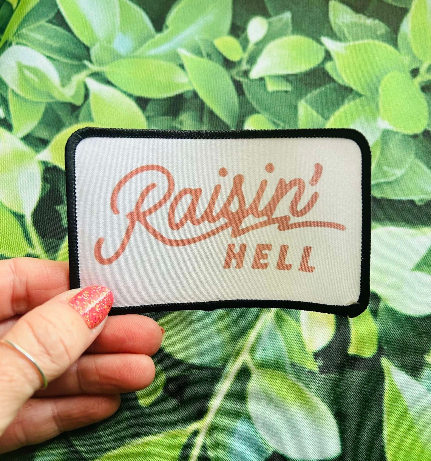 Raisin' Hell Patch- Custom Patches- Raisin' Hell- Custom Hats- Trucker Hat Patch- Sublimation Patch- Iron On
