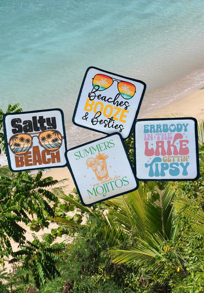 Summer Vibes! Patches- Hat Patches- At The Lake Gettin' Tipsy- Salty Beach-Summer Mojitos-Beaches, Booze & Besties-Iron On-Trucker Hat Patch