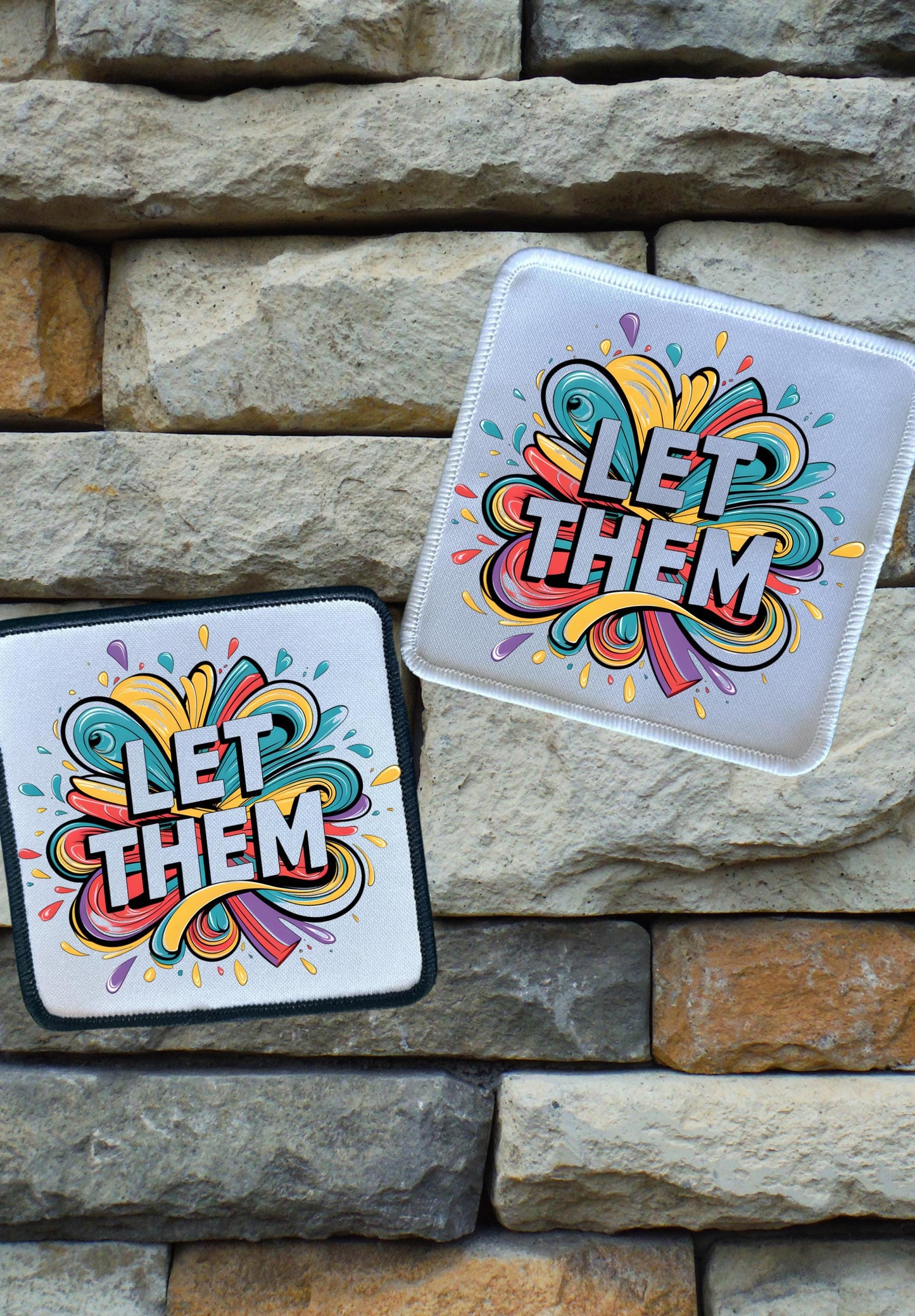 3 Options-Let Them Patch- Iron On- Sublimation- Trucker Hats- Hat Bar- Colorful Patches