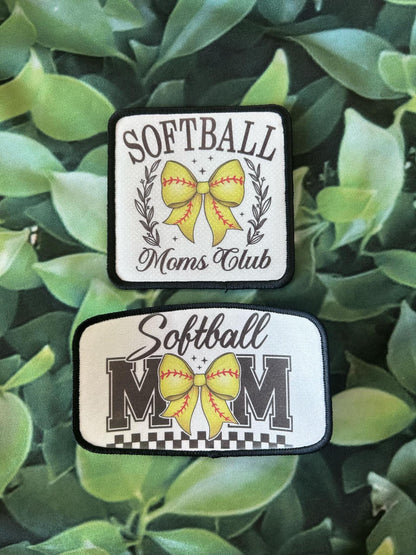 Softball Patches- Softball Mom- Softball Moms Club- Loud and Proud Softball Aunt- My Favorite Softball Player- Sublimation- Iron On