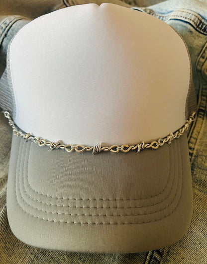 Barbed Wire Hat Chains- Silver Barbed Wire-Bronze Barbed Wire Chain- Gold Barbed Wire-Black Barbed Wire Trucker Hat Chains-Edgy Hat Chain