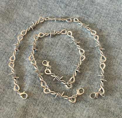 Barbed Wire Hat Chains- Silver Barbed Wire-Bronze Barbed Wire Chain- Gold Barbed Wire-Black Barbed Wire Trucker Hat Chains-Edgy Hat Chain