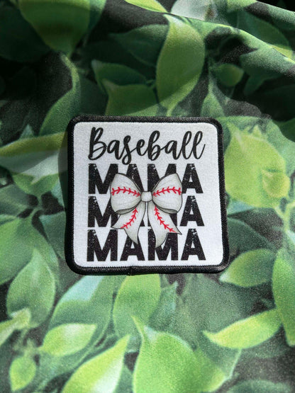 Baseball Mama Patches- Loud and Proud Sports Moms- Patches- Sublimation Patches- Trucker Hat Patches- Custom Patches- Baseball Patches- Iron
