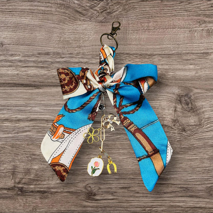 Keychains- Silk Bow- Charms- Backpack Charms- Purse Chains