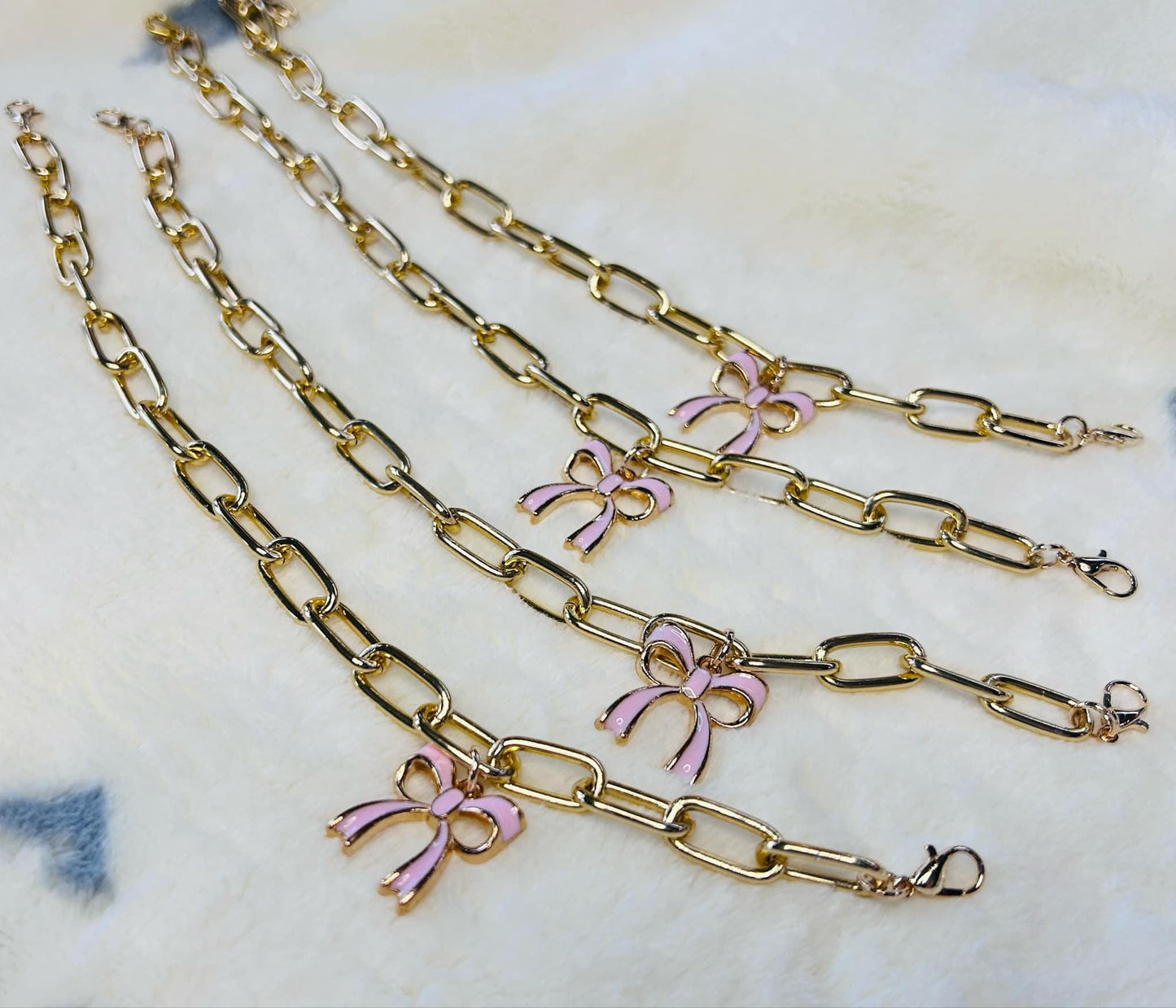 Hat Chains- Trucker Hat Chains- Gold Chain- Pink Bow- Sassy Hat Chain- Custom Hat Chain