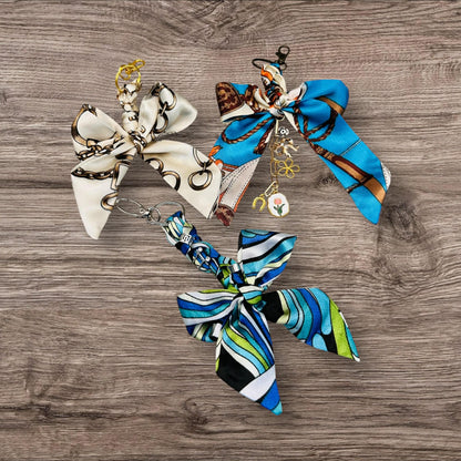 Keychains- Silk Bow- Charms- Backpack Charms- Purse Chains