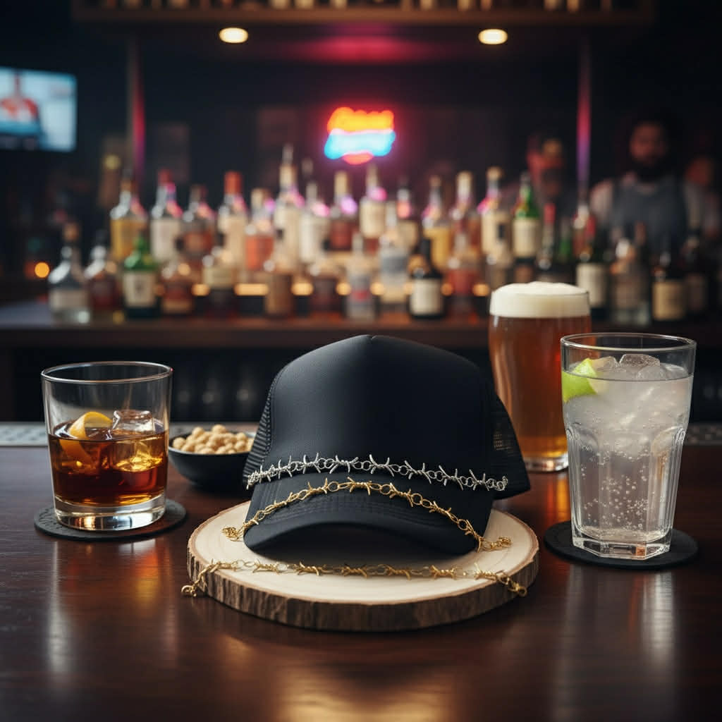 Barbed Wire Trucker Hat Chain