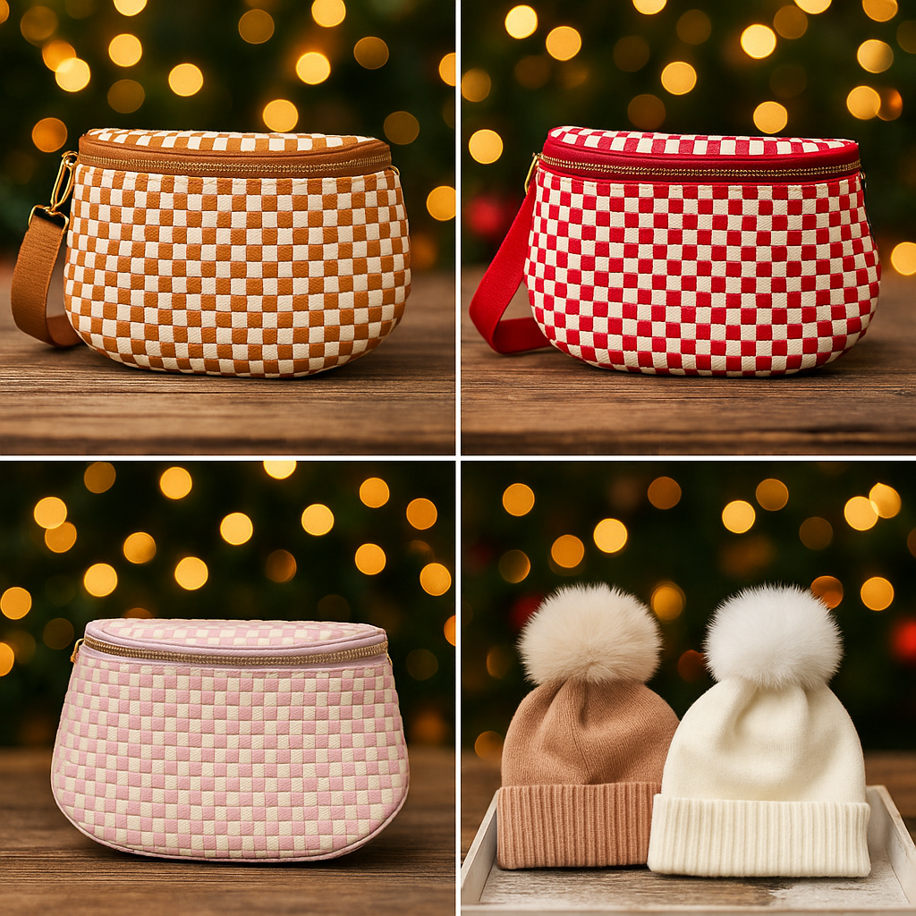 Trendy Crossover- Leather- Weaved- Checkered- Patches