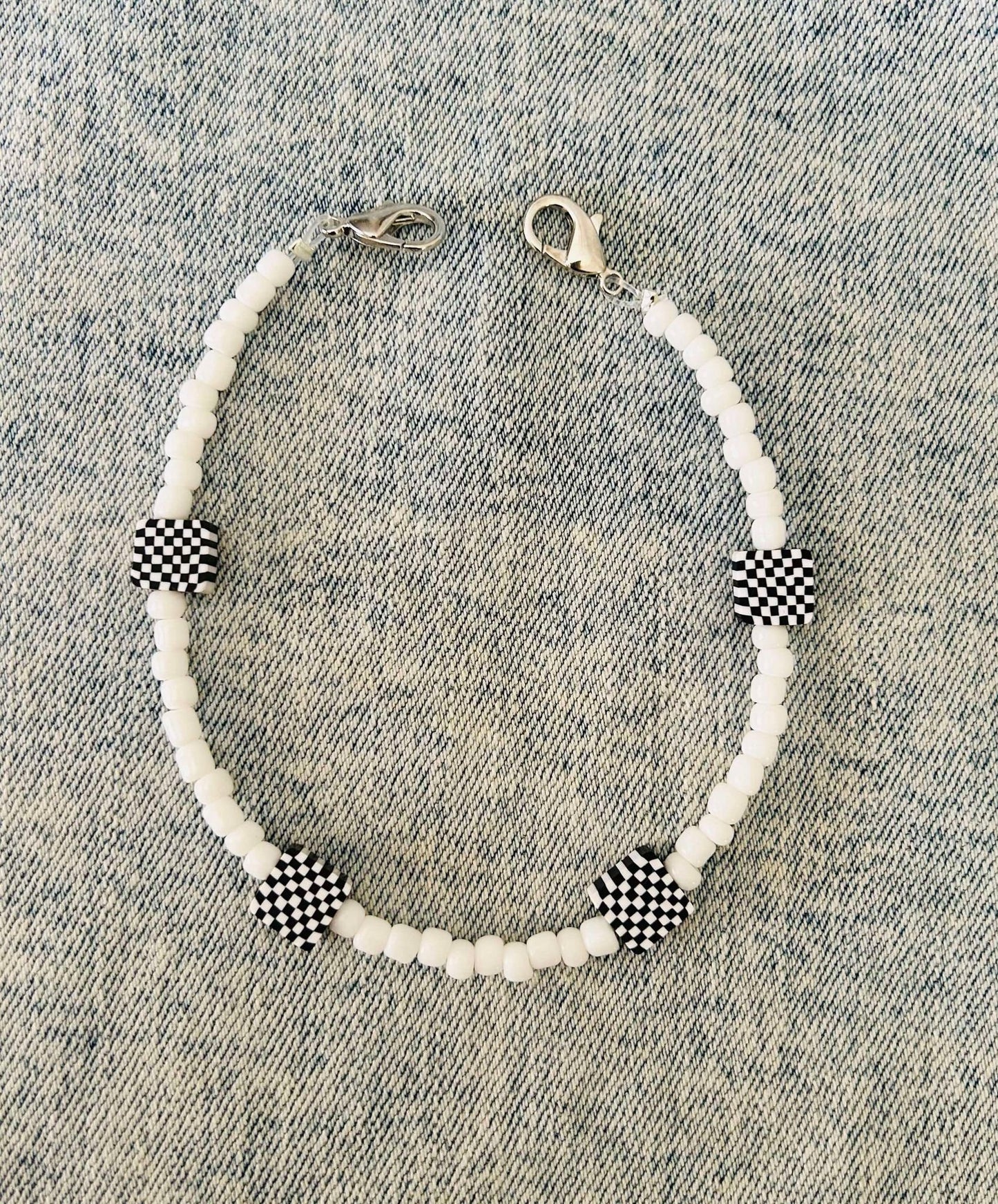 Dice Hat Chain- Hat Chains- Custom Hat Chains- Trucker Hat Chain- Checkered Hat Chain- Black and White Hat Chain