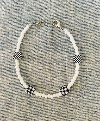 Dice Hat Chain- Hat Chains- Custom Hat Chains- Trucker Hat Chain- Checkered Hat Chain- Black and White Hat Chain