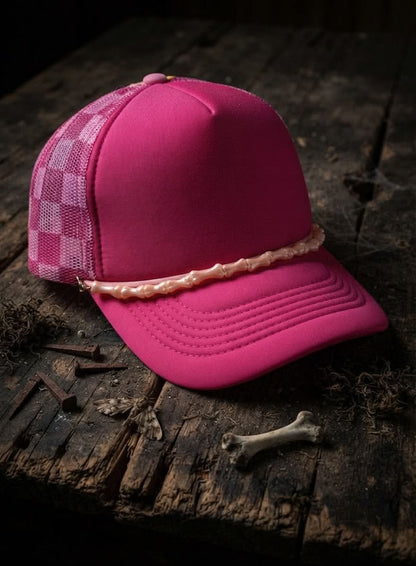 Halloween Trucker Hat Chain- Bones- Skeleton