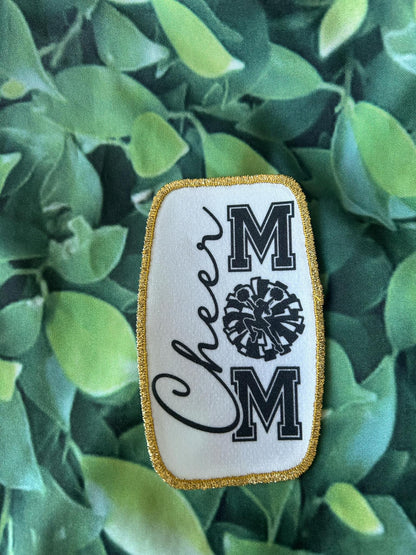 Cheer Mom- Gold Sparkle- Silver Sparkle- Patches- Custom Patches- Cheer Patch- Iron On