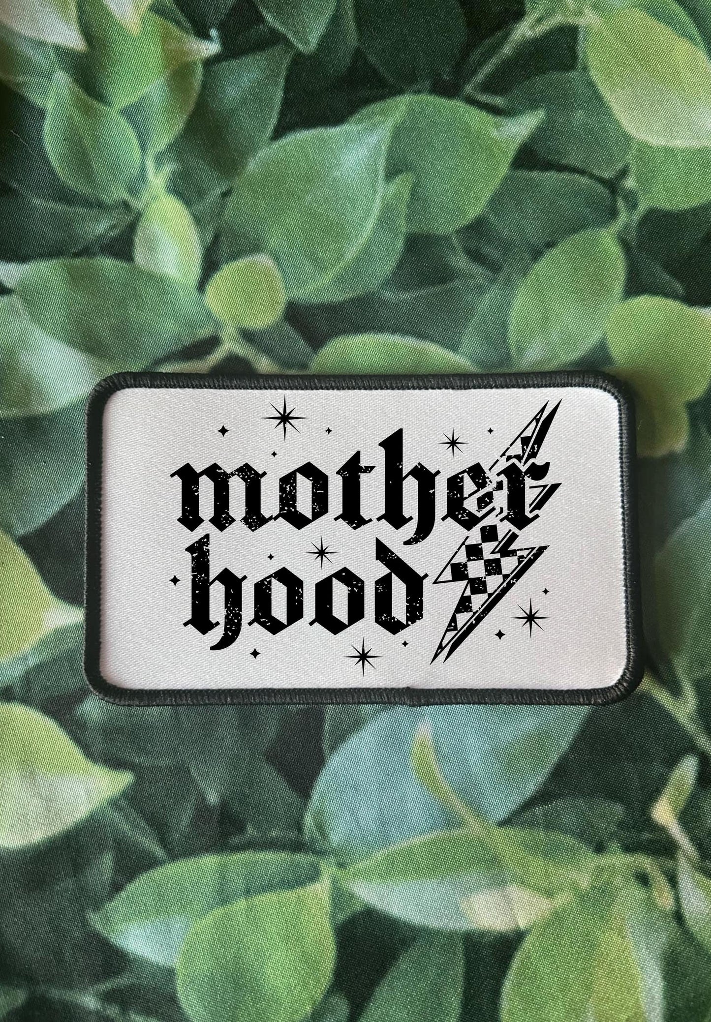Motherhood Patch- Sassy Patches- Lightening Bolt- Checkered- Edgy- Sublimation- Iron On