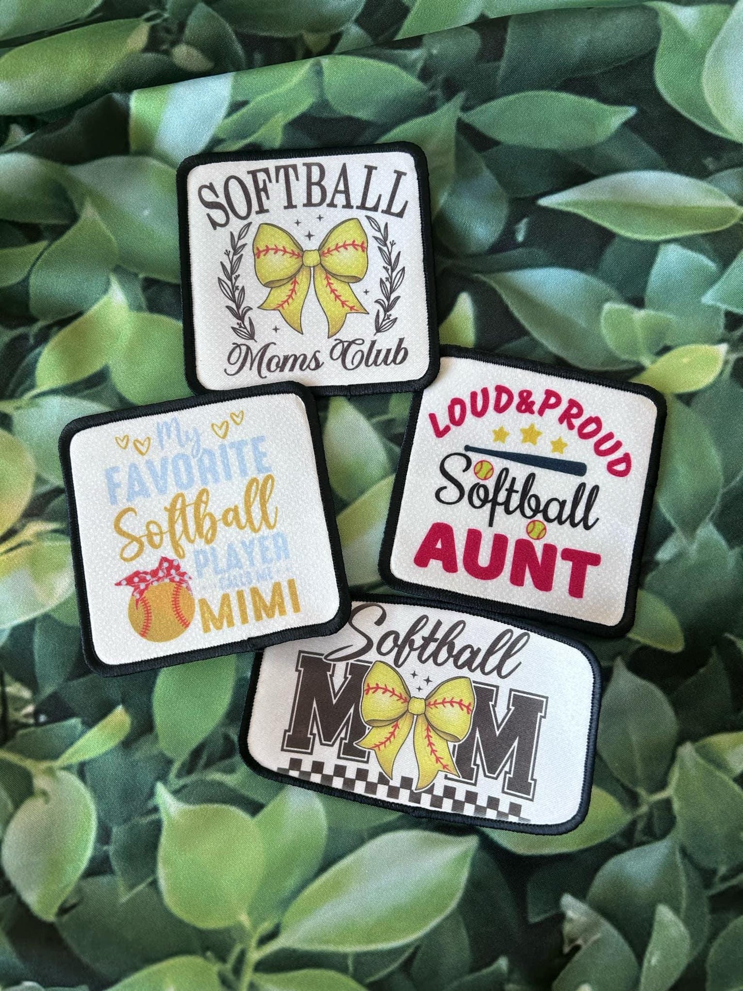 Softball Patches- Softball Mom- Softball Moms Club- Loud and Proud Softball Aunt- My Favorite Softball Player- Sublimation- Iron On