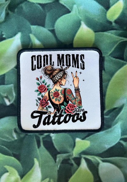 Sassy  Motherhood Patches! Cool Moms Have Tattoos- Mind Your Own Motherhood- Iron On- Sublimation-Sassy Sayings- Trucker Hats-Custom Patches
