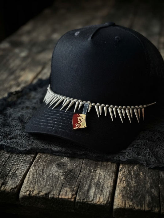 Halloween Trucker Hat Chain- Spikes- Meat Cleaver