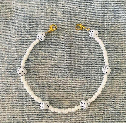 Dice Hat Chain- Hat Chains- Custom Hat Chains- Trucker Hat Chain- Checkered Hat Chain- Black and White Hat Chain