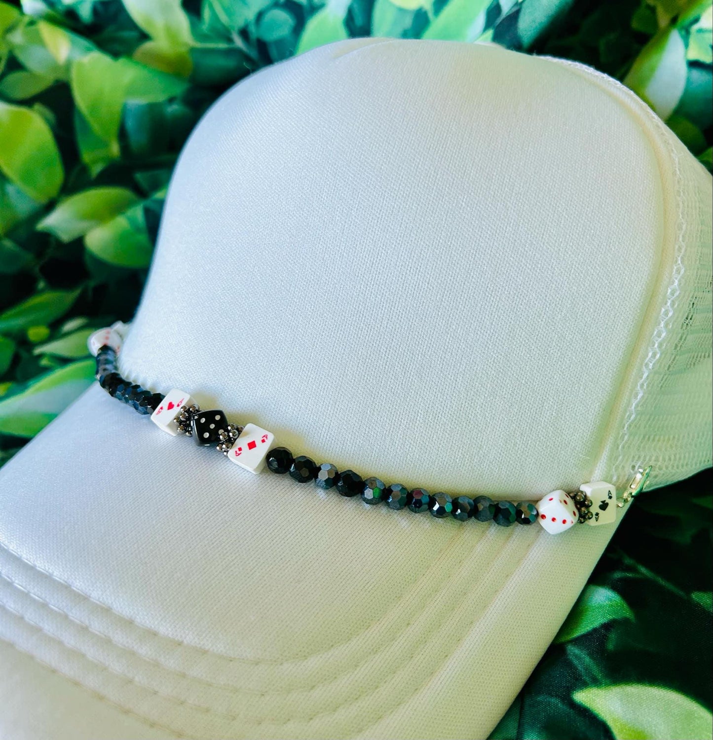 Vegas Hat Chains! Playing Cards- Dice- Poker- Eight Ball- Checkered- Beads- Hat Chains- Trucker Hat Chains- Custom Hat Chains- Custom Hats