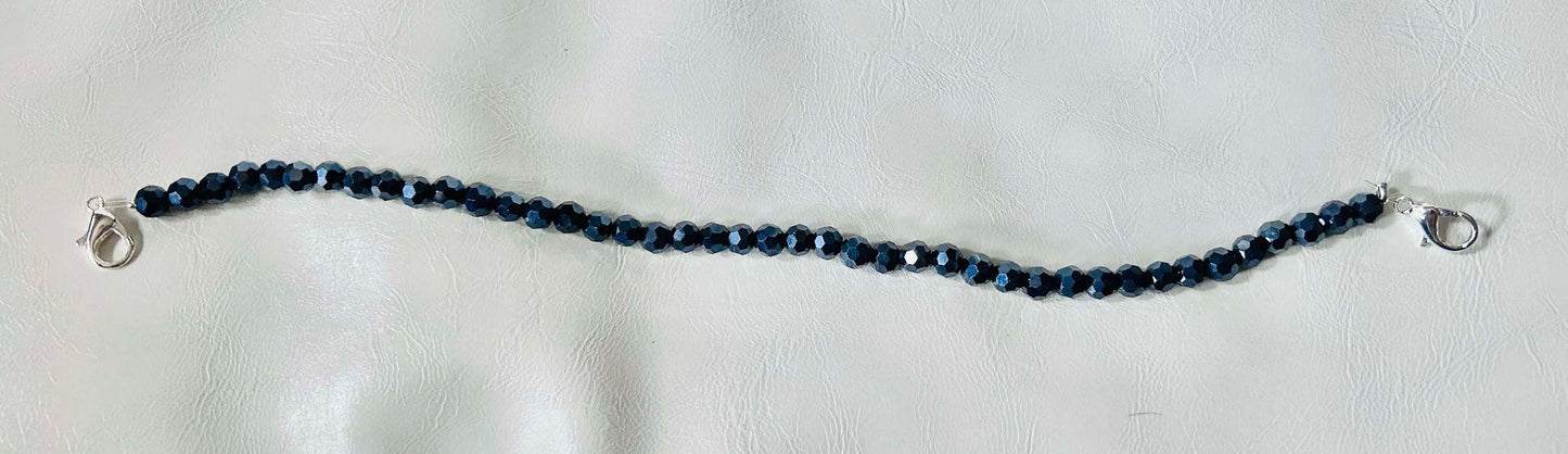 Black Crystal Beaded Hat Chain- Hat Chains- Trucker Hat Chain- Crystal Beads- Black Hat Chain- Custom Trucker Hats- Sparkly Hat Chain