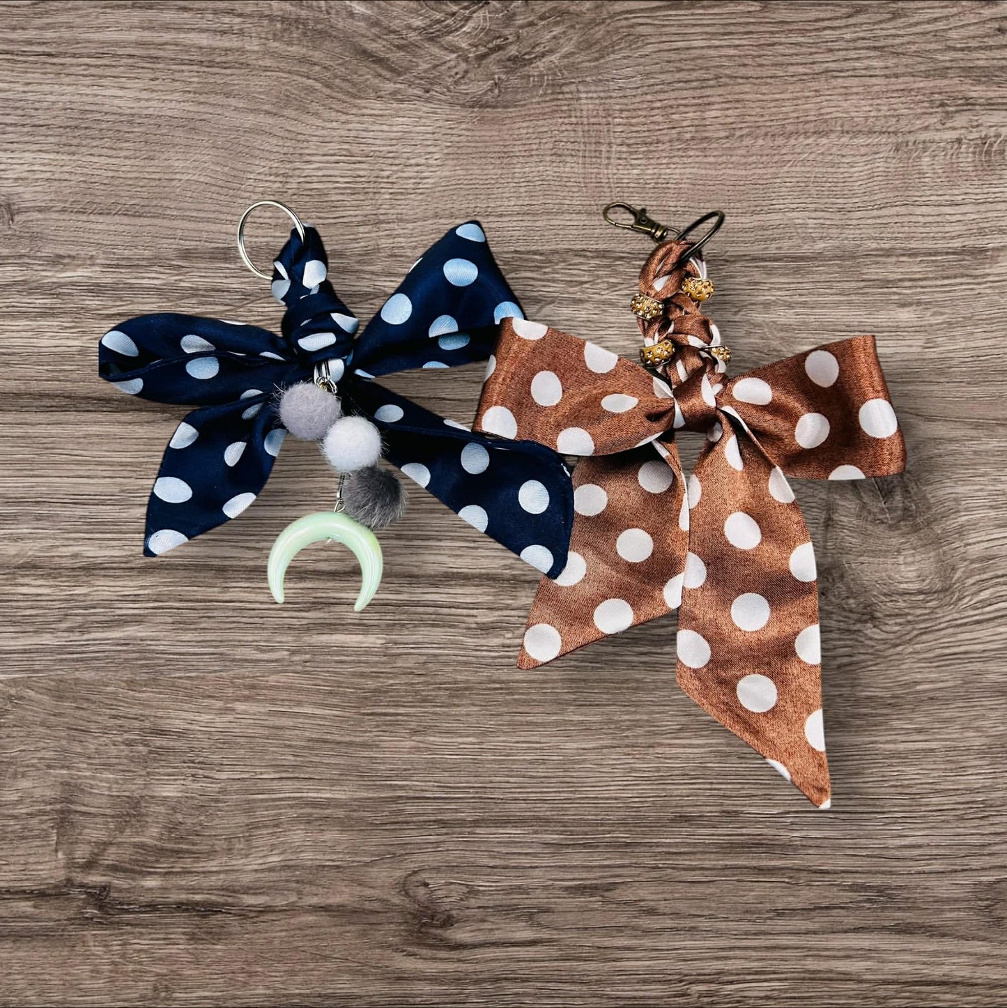 Keychains- Silk Bow- Charms- Backpack Charms- Purse Chains