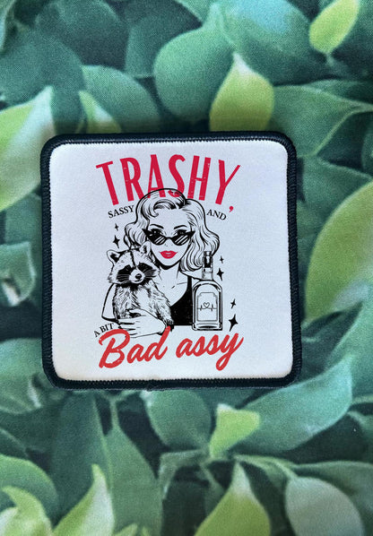 Trashy, Sassy and a Bit Bad Patch- Inner Peace Begins With- Sassy Patches- Funny Patches- Hat Patches- Trucker Hats- Custom Patches- Iron On