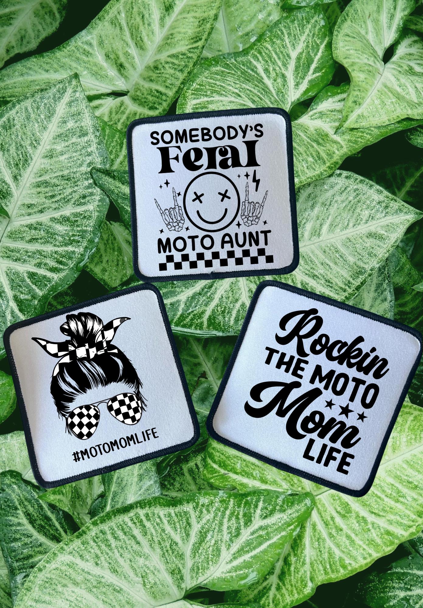Moto Patches! Trucker Hat Patches- Custom Patches- Racing Patches- Moto Mom- Moto Aunt- Sassy Patches- Iron On- Sublimation