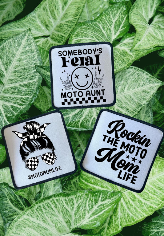 Moto Patches! Trucker Hat Patches- Custom Patches- Racing Patches- Moto Mom- Moto Aunt- Sassy Patches- Iron On- Sublimation