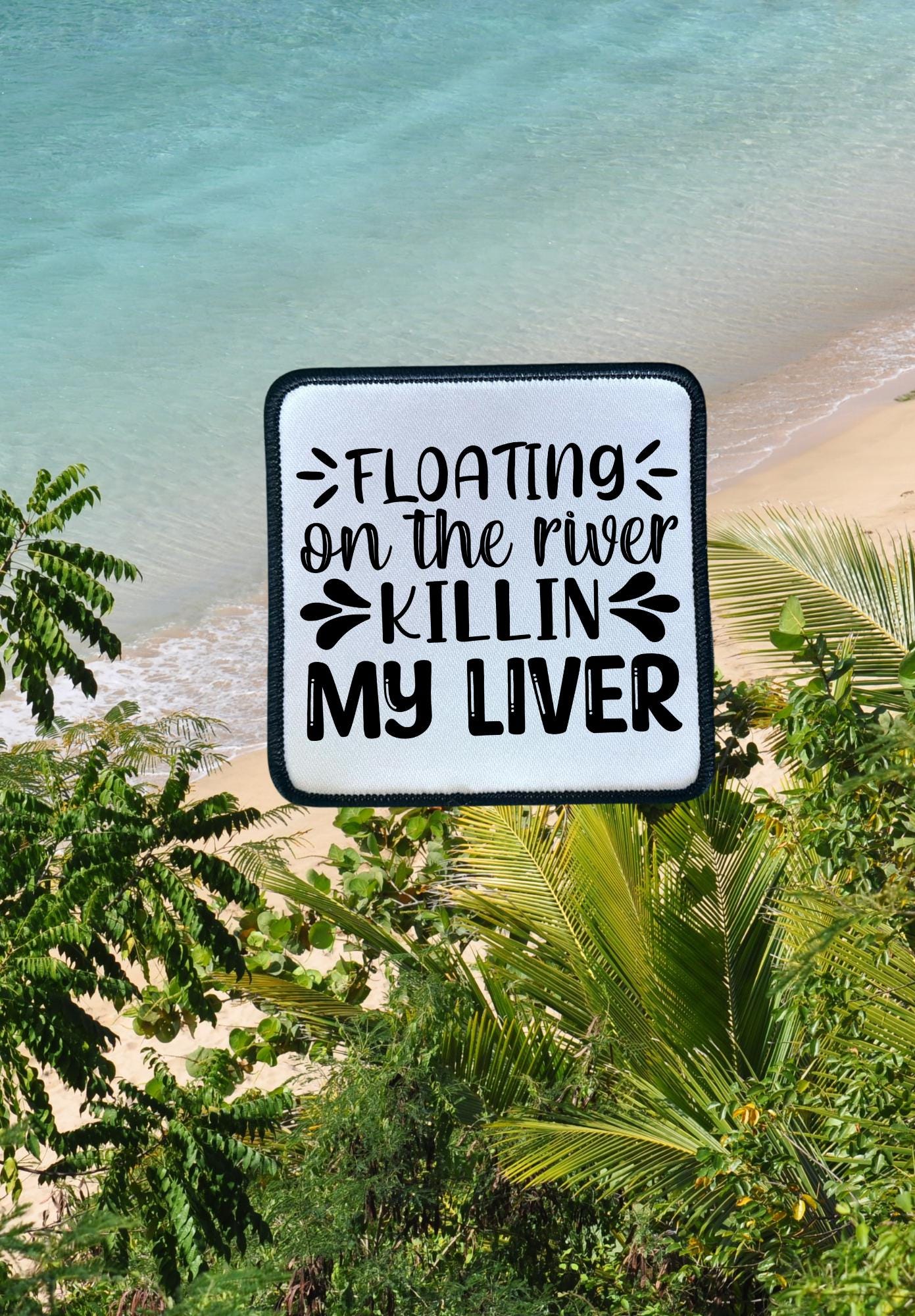 Summer Patches- Hat Patches- Colorful- Trucker Hat Patches- Custom Patches- Custom Trucker Hats- Floating the River- Iron On