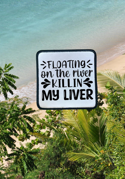 Summer Patches- Hat Patches- Colorful- Trucker Hat Patches- Custom Patches- Custom Trucker Hats- Floating the River- Iron On