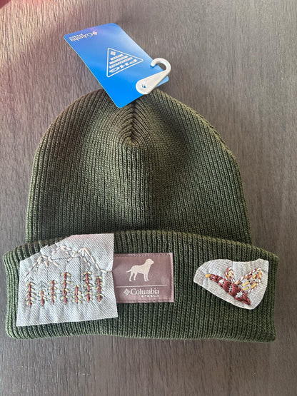 Columbia Beanie- Custom Embroidered- Outdoorsy Beanie- Beanies- Warm Hats- Custom- Mountains- Ducks