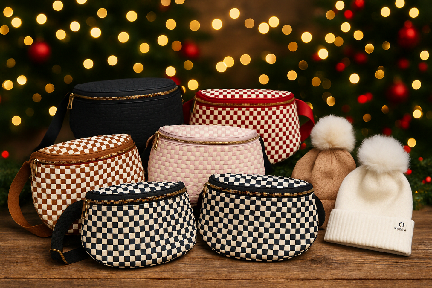 Trendy Crossover- Leather- Weaved- Checkered- Patches